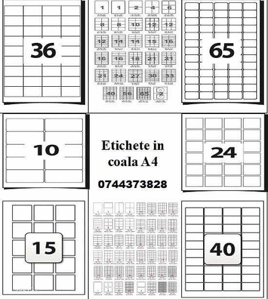 Etichete  in coala autocolante A4 de hartie.