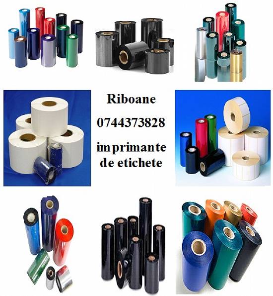 Riboane imprimante de etichete si etichete in rola.