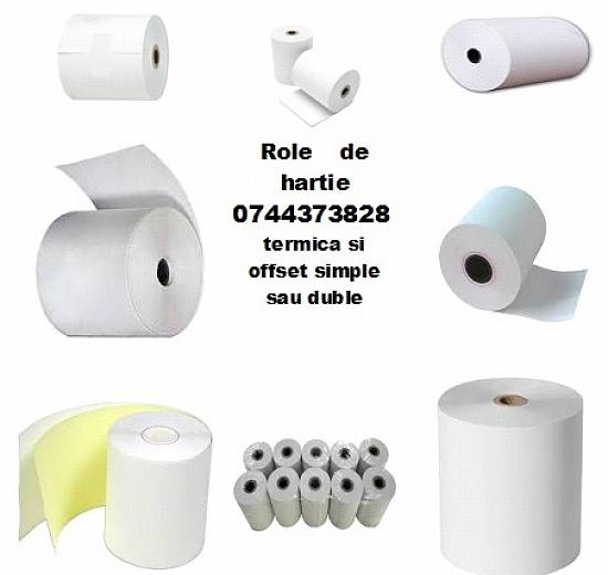 Role de hartie offset si termica,   simple sau duble.