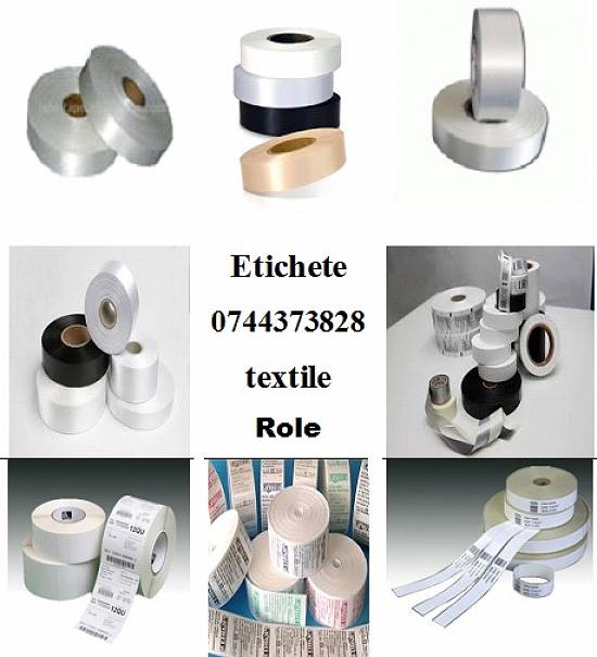 Etichete textile in role albe sau negre