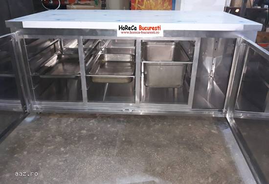 Masa lucru inox si dulap incalzit cu usi batante