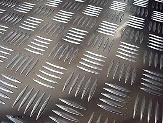 Tabla aluminiu striata 1.5x1000x2000mm model Quintett 5 bare