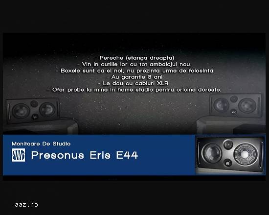 Boxe de Studio (Presonus Eris E44,   Garantie 3 ani,   Noi,   in ambalaj)
