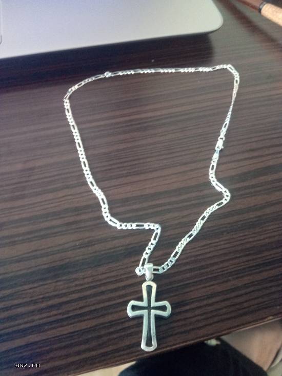lant argint si cruce 925 stare buna