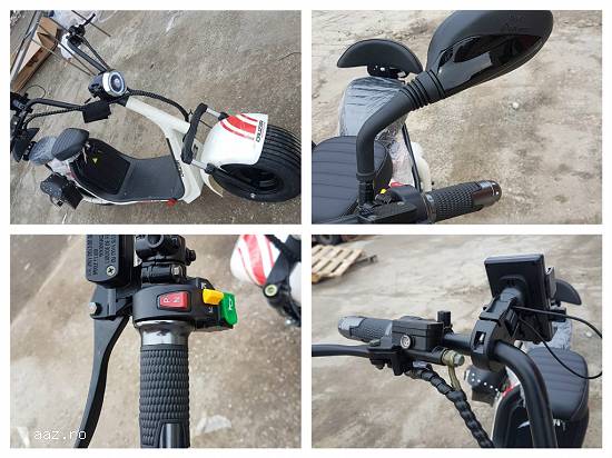 Scuter electric,  Harley 1000W 60V cu 2 locuri + Accesorii