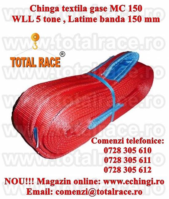 Chinga textila ridicare urechi 150 mm 3 metri