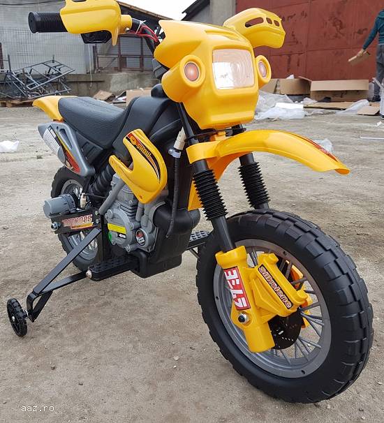 Motocicleta electrica pentru copii Enduro 30W 6V cu roti ajutatoare