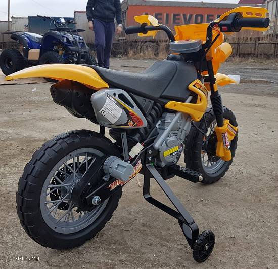 Motocicleta electrica pentru copii Enduro 30W 6V cu roti ajutatoare