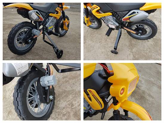 Motocicleta electrica pentru copii Enduro 30W 6V cu roti ajutatoare