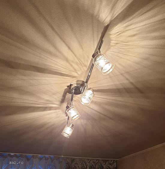 Lustra Cromata 4 Spoturi G9 Becuri Halogen Incluse Si Transport Gratuit