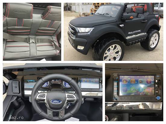Masina electrica Ford Ranger 4x4 cu LCD Mp4 ,    Scaun Tapitat,    ROTI EVA
