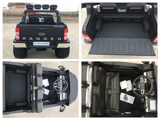 Masina electrica Ford Ranger 4x4 cu LCD Mp4 ,    Scaun Tapitat,    ROTI EVA