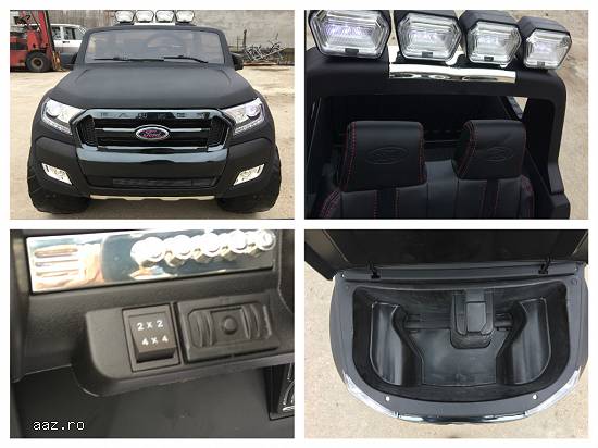 Masina electrica Ford Ranger 4x4 cu LCD Mp4 ,    Scaun Tapitat,    ROTI EVA