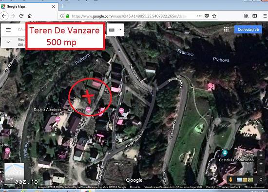 Teren de vanzare 500 mp Busteni Zamora