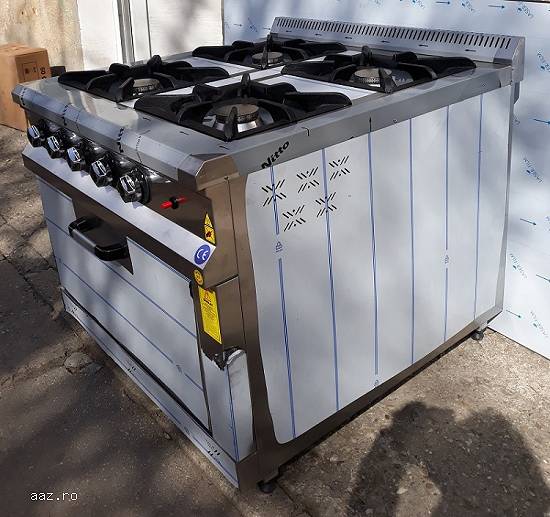 Aragaz gaz 4 focuri mari si cuptor profesional