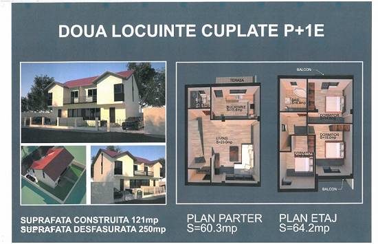Case de vanzare tip duplex si single,   zona Clinceni