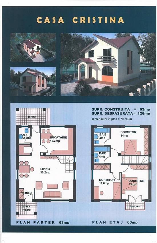 Case de vanzare tip duplex si single,   zona Clinceni