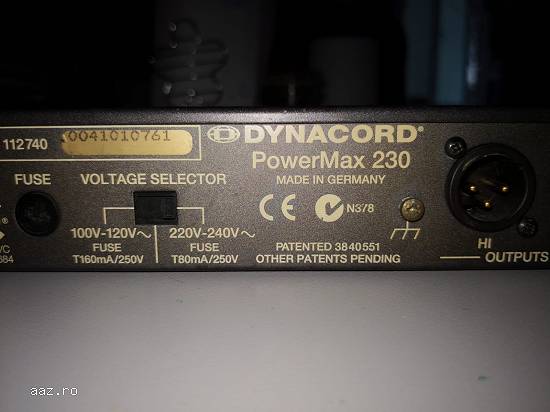 Vand Dynacord PowerMax 230 Crossover.