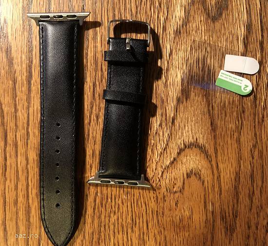 Curea de Piele Neagra Apple Watch 42 mm