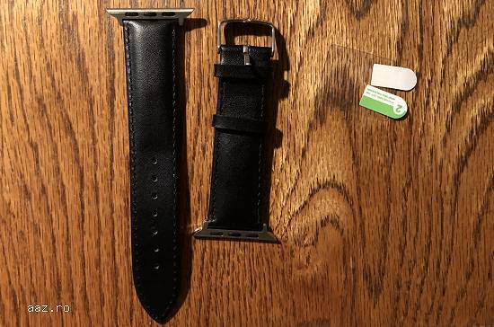 Curea de Piele Neagra Apple Watch 42 mm