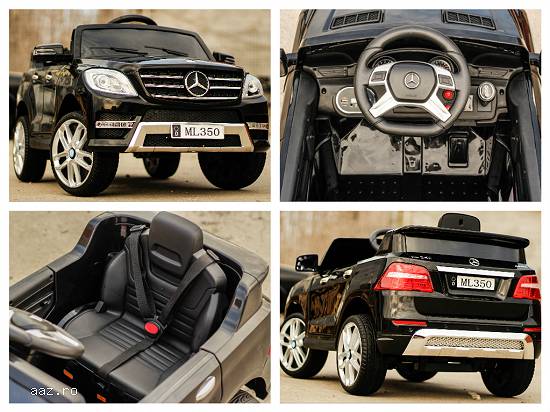 Masinuta electrica Mercedes ML350 2x25W cu Music PLayer,    2xUSI #Negru