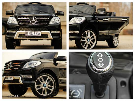 Masinuta electrica Mercedes ML350 2x25W cu Music PLayer,    2xUSI #Negru
