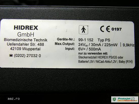 HiDREX PS - Aparat medical pentru reducerea transpiratiei mainilor si picioarelor (hiperhidroză)