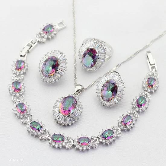 Set bijuterie din argint 925 multicolor