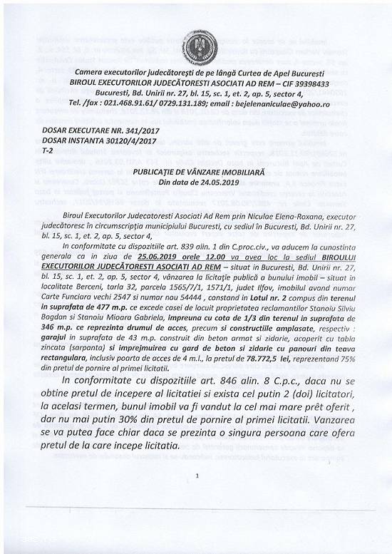 Vand urgent teren,   comuna Berceni