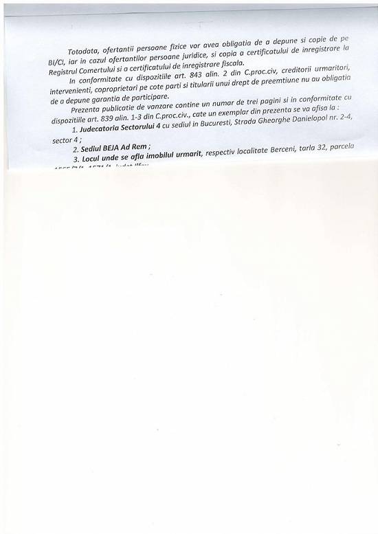 Vand urgent teren,   comuna Berceni