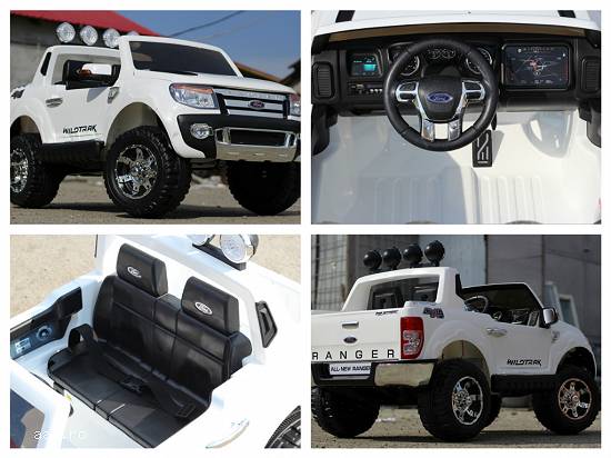 Masinuta electrica pentru 2 copii Ford Ranger F150,    2x 35W 12V #ALB