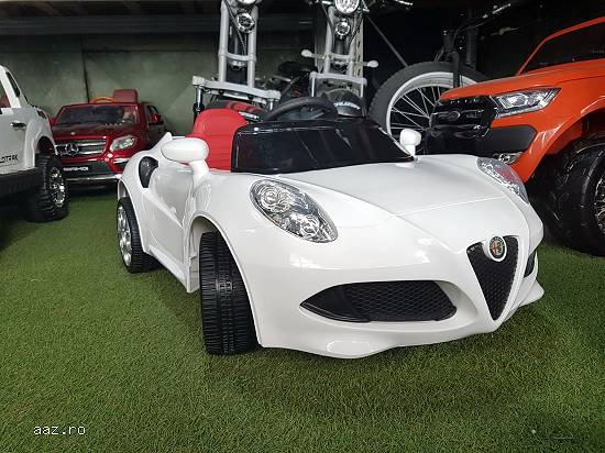 Mașină electrică pentru copii Alfa Romeo 4C Alb Nou