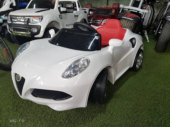 Mașină electrică pentru copii Alfa Romeo 4C Alb Nou