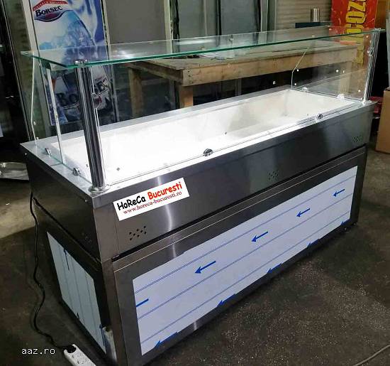 Vitrina calda  inox 5 GN1/1 pe suport autoservire