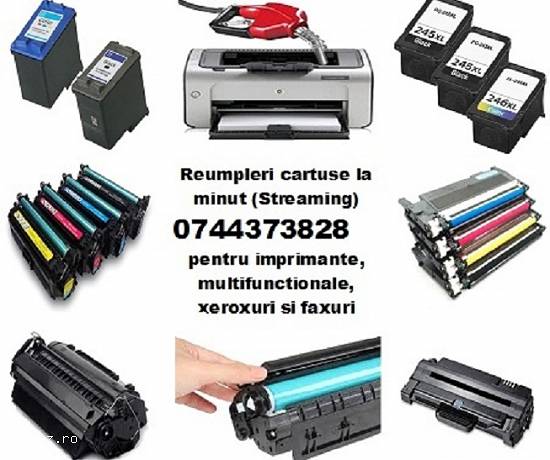 Reincarcari cartuse ptr. imprimante,   multifunctionale,   copiatoare si faxuri.