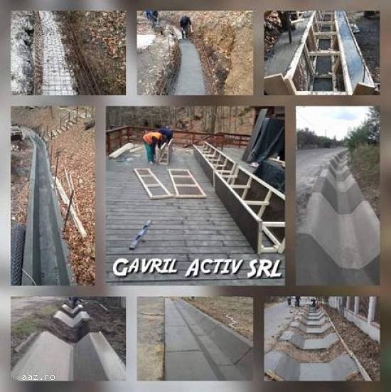 igole Betonate carosabile,   ziduri de sprijin,   montaj borduri,  pavaj