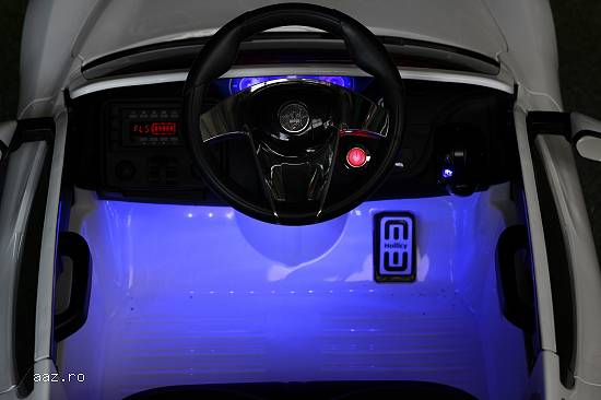 Masinuta Maserati Alfieri 12V cu LED ROTI si INTETRIOR,    Volan ASISTAT