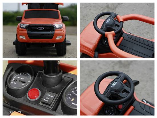 Carucior electric pentru copil 1-3 ani,    3 in 1 Ford Ranger 1x 25W 6V #Portocaliu