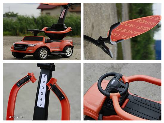 Carucior electric pentru copil 1-3 ani,    3 in 1 Ford Ranger 1x 25W 6V #Portocaliu