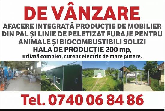Afacere de inchiriat -vanzare ,   tamplarie,   fabrica de mobila din pal