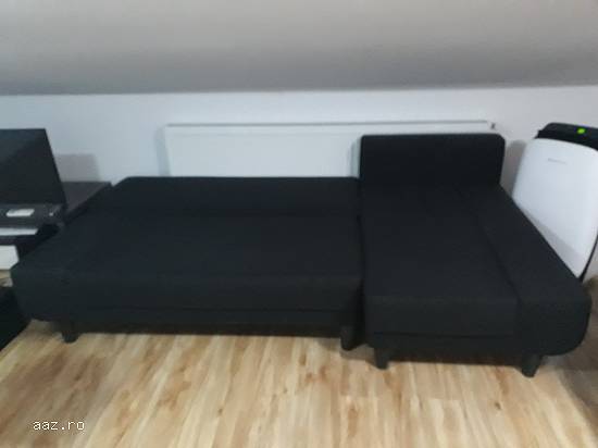 Coltar stofa neagra,   3 perne incluse,   URGENT