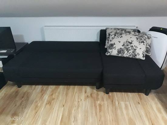 Coltar stofa neagra,   3 perne incluse,   URGENT