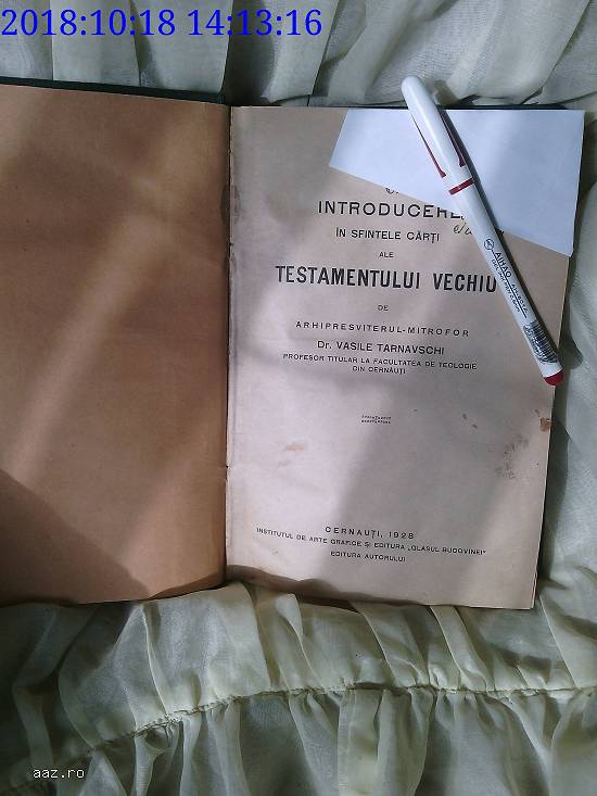Carte religioasa unicat Vasile Tarnavschi 1928