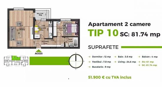 Super Oferta!!! Apartament 2 camere,   Militari Residence