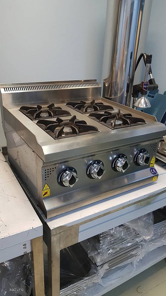 Aragaz inox gaz 4 focuri de banc profesional