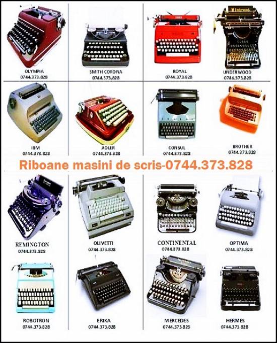 Banda masina de scris Olympia,  Adler,  Triumph,  Maritsa,  Robotron,  Continental,  Robotron,   Eri