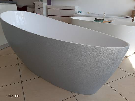 cada baie ovala compozit freestanding exterior color silver