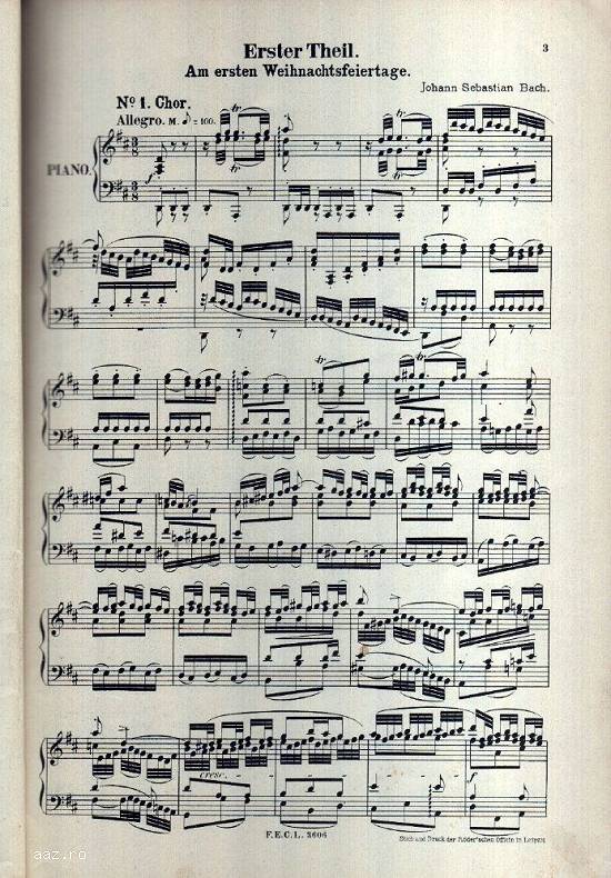 Partituri Joh. Seb. Bach`s Weihnamts - Oratorium