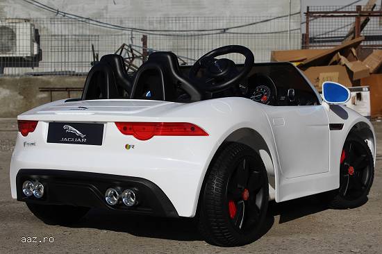 Masinuta electrica pentru copii Jaguar F Type echipata cu ROTI MOI #Alb