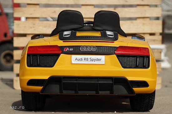 Masinuta electrica pentru copii AUDI R8 Spyder echipata premium #galben